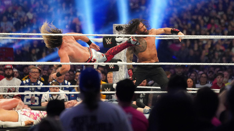 Seth Rollins superkick Roman Reigns at WWE Royal Rumble