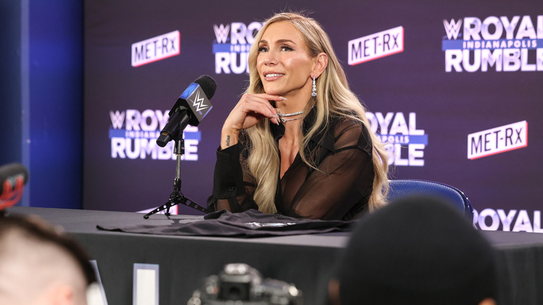 Charlotte Flair attends post-show press conference after Royal Rumble win