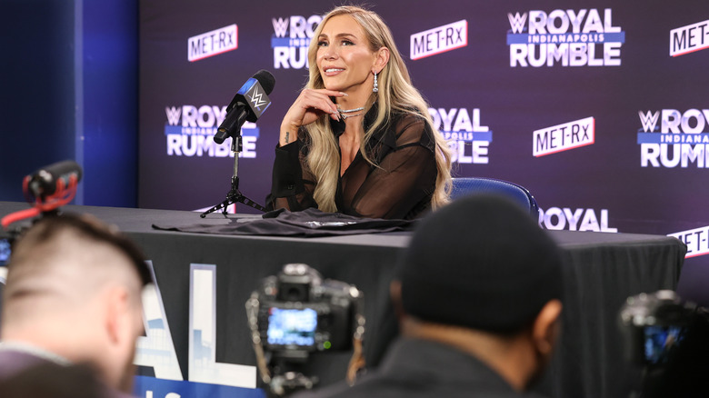 Charlotte Flair attends post-show press conference after Royal Rumble win