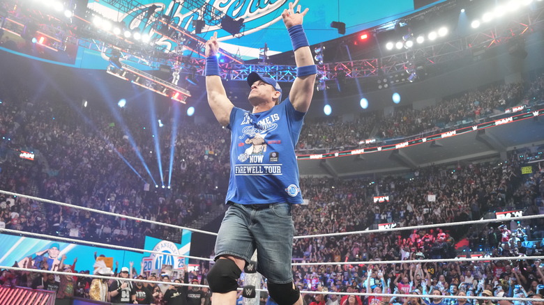 John Cena poses in the ring