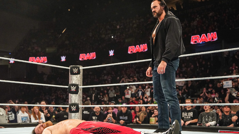 Drew McIntyre stands over a fallen Sami Zayn in the ring on "WWE Raw."