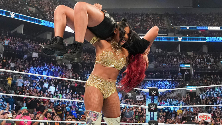 Bianca Belair gets Bayley up for the KOD