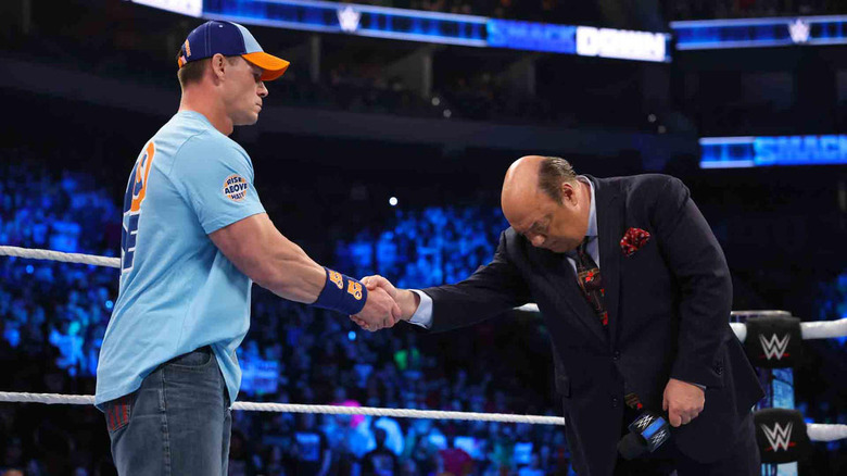 John Cena shaking Paul Heyman's hand