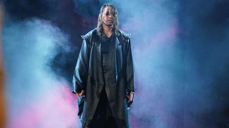 Shinsuke Nakamura standing in the mist on "WWE SmackDown."