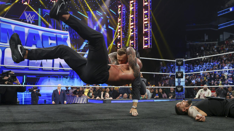Randy Orton hits an RKO on Nick Aldis