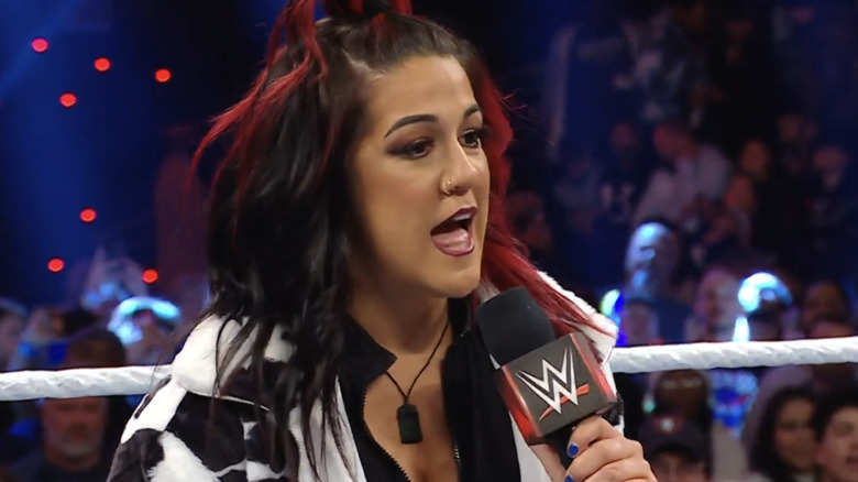 Bayley with microphone