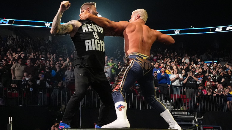 Cody Rhodes and Kevin Owens brawl on "WWE SmackDown."