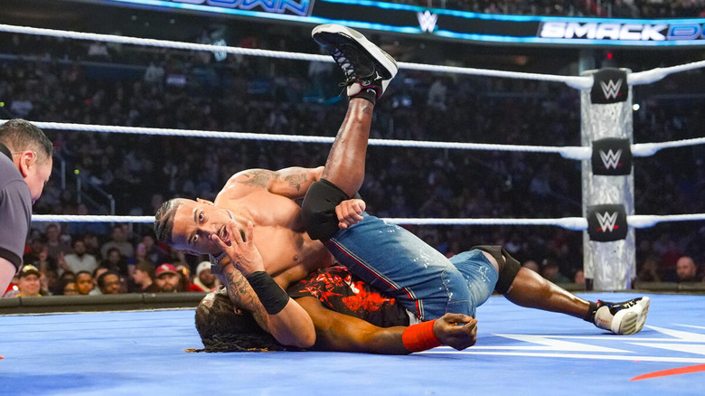 Carmelo Hayes pinning R-Truth on "WWE SmackDown"