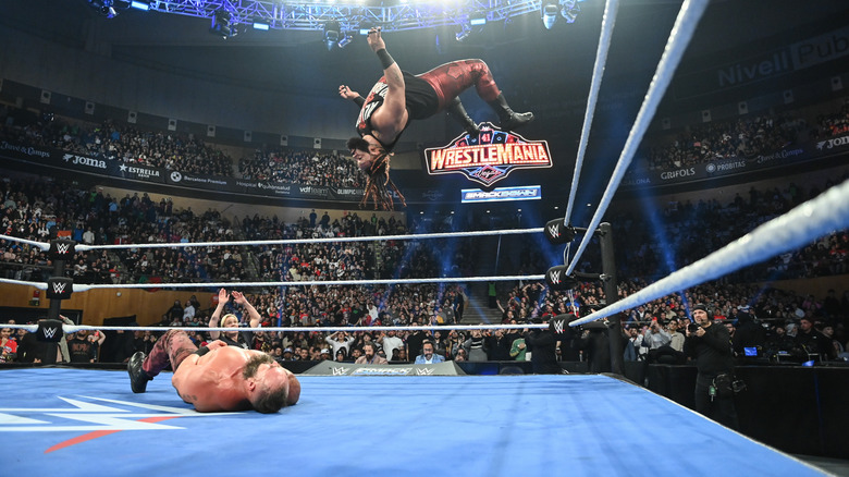 Jacob Fatu delivers a Moonsault