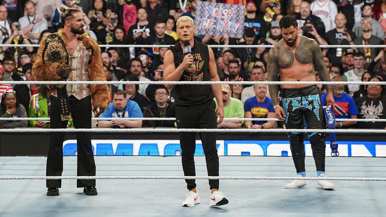 Seth Rollins, Cody Rhodes, and Jey Uso