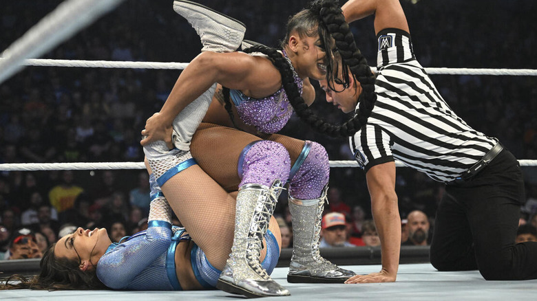 Bianca Belair rolls up Chelsea Green