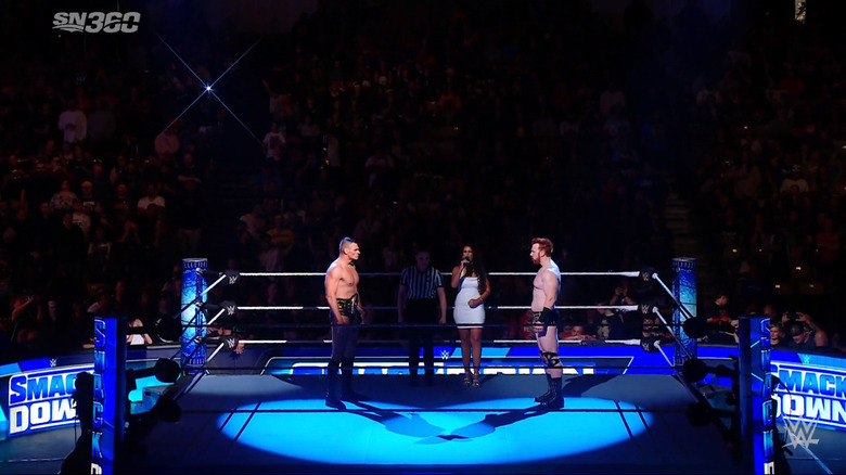 Gunther and Sheamus facing off in the ring before the match