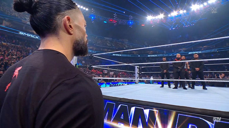 Reigns staring down The Bloodline