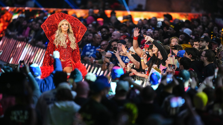 Charlotte Flair makes her way to the ring