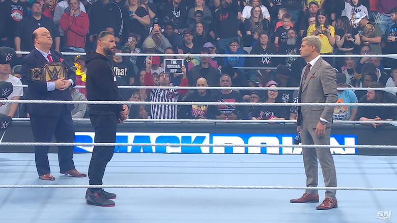 Rhodes and Reigns in the ring