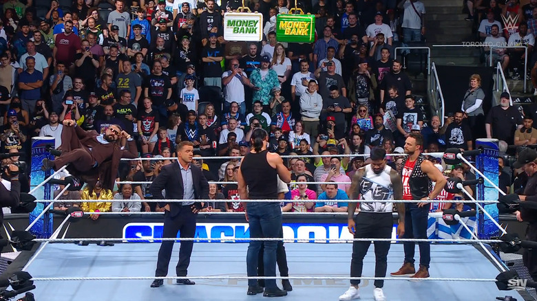 The Men's Money In The Bank Ladder Match Competitors in the ring