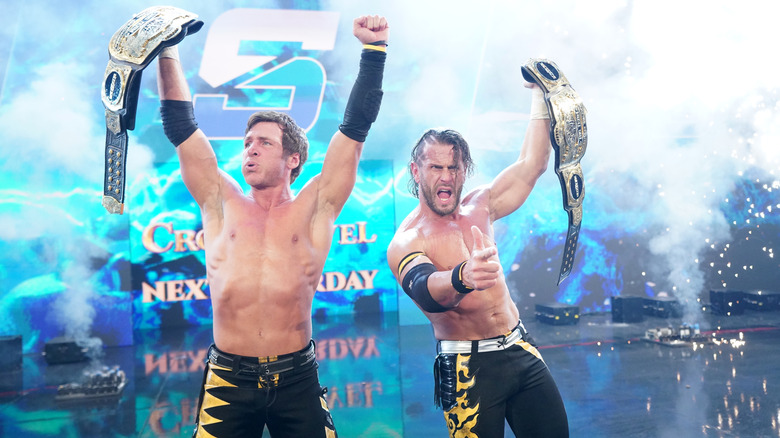 MCMG celebrate with their newly won tag team titles on "WWE SmackDown."