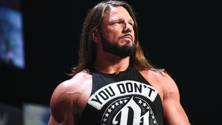 AJ Styles wearing a black tank top