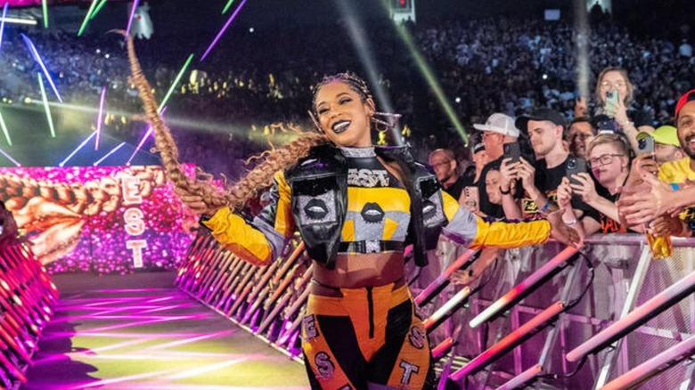 Bianca Belair heads down the ramp