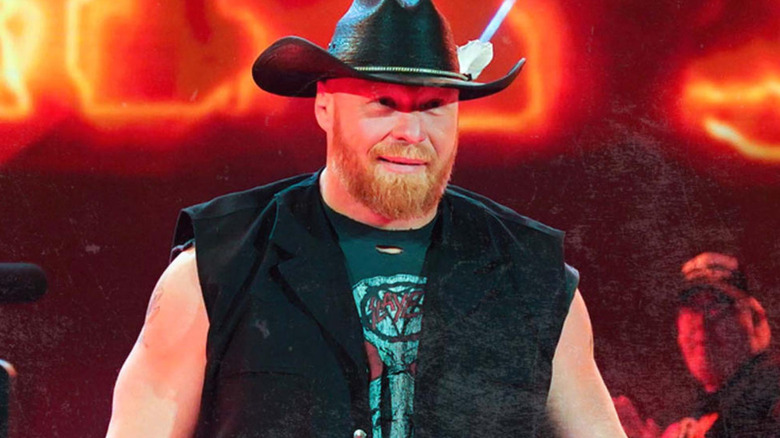 Brock Lesnar wearing a cowboy hat