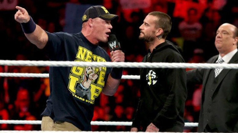 John Cena and CM Punk in the ring