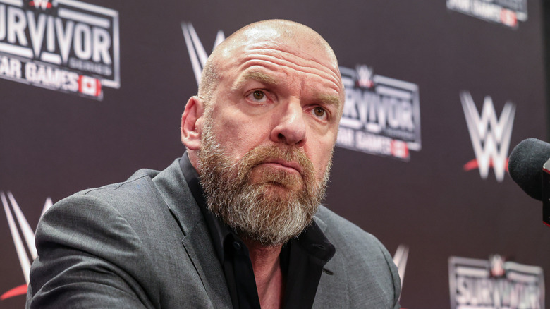 Triple H looking annoyed