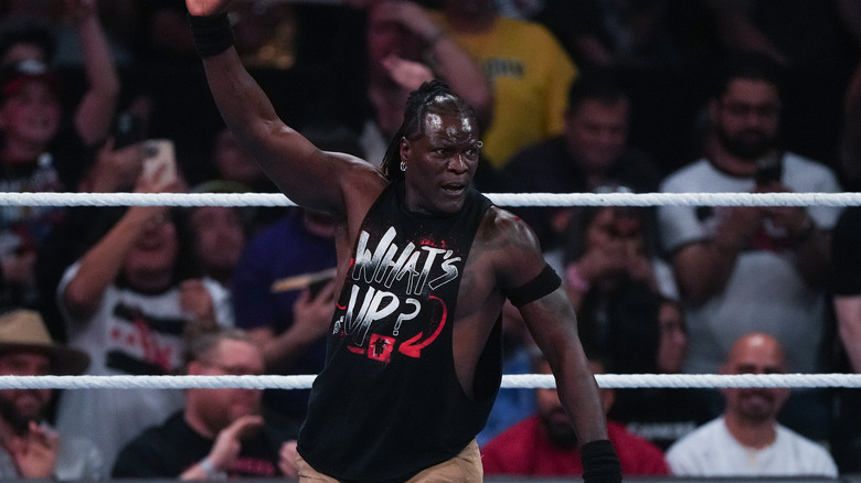 R-Truth playing to the crowd