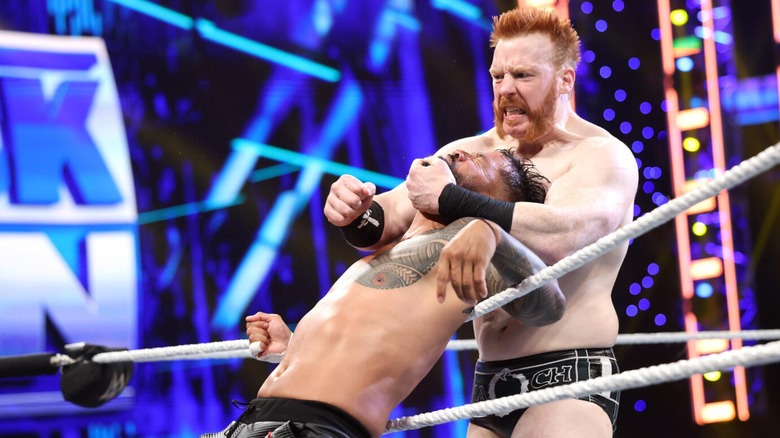 Sheamus clashing with Jey Uso during an episode of 