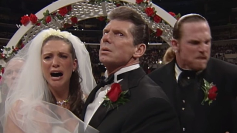 Test and Stephanie McMahon reacting to the news
