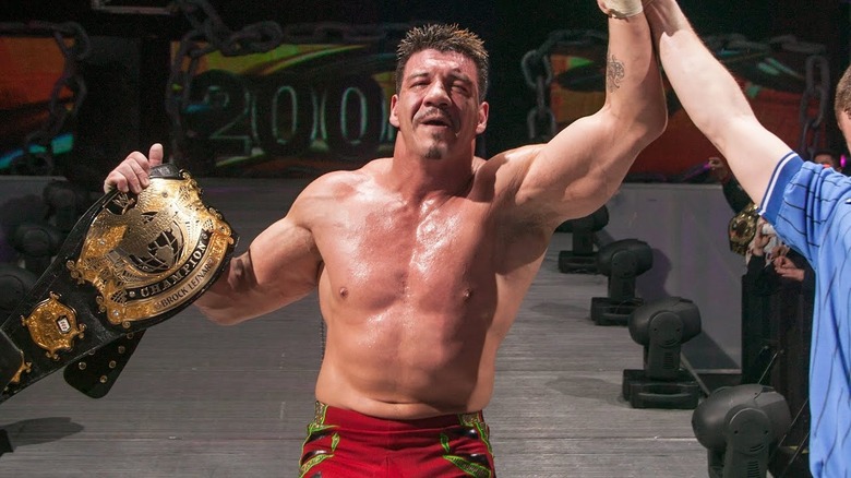 Eddie Guerrero holding the WWE Championship