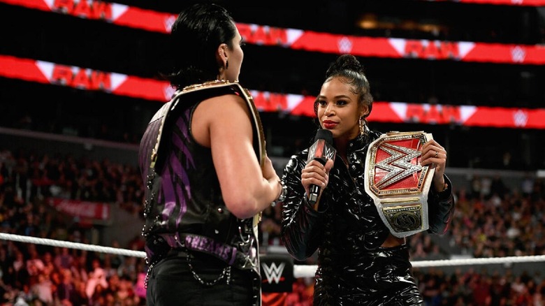 Bianca Belair faces off with Rhea Ripley on WWE Raw in 2023