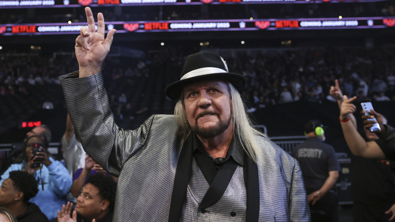 WWE Hall of Famer and long-time producer Michael Hayes stands ringside for "WWE Raw"