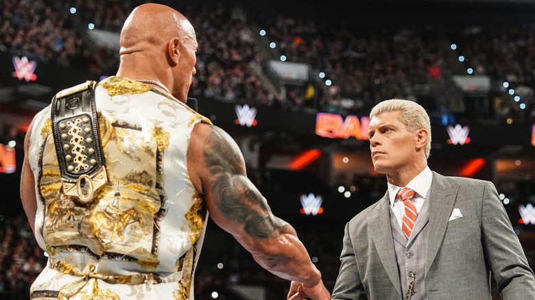 Cody Rhodes shakes The Rock's hand