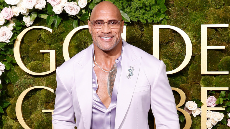 Dwayne Johnson attending the 2025 Golden Globes Award show