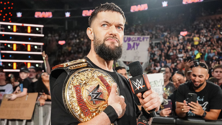 Finn Balor making a stern expression