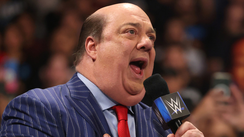 Paul Heyman cutting a promo on WWE SmackDown