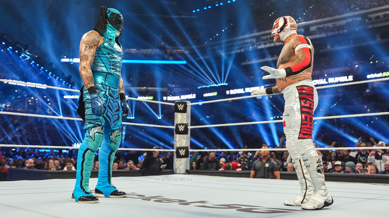 Penta and Rey Mysterio at WWE Royal Rumble 2025