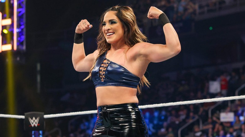 Raquel Rodriguez posing in the ring