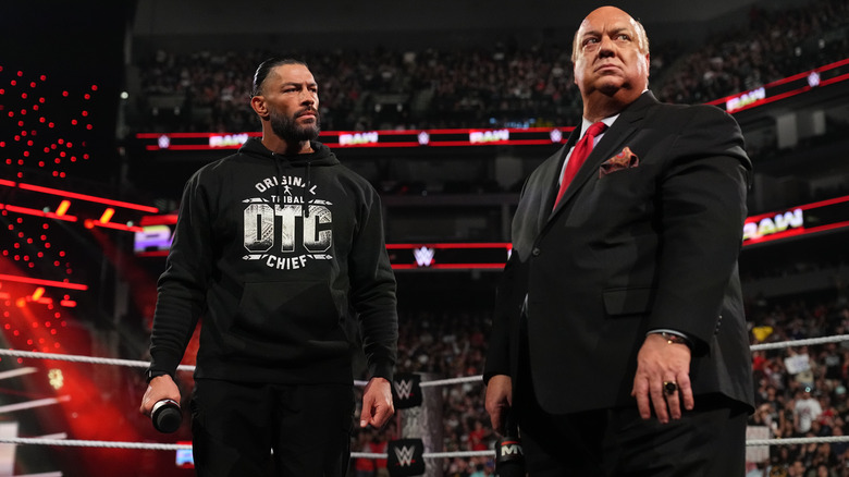 Roman Reigns and Paul Heyman in the ring