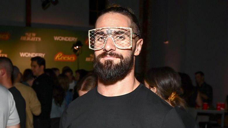 Seth Rollins wearing extravagant sunglasses