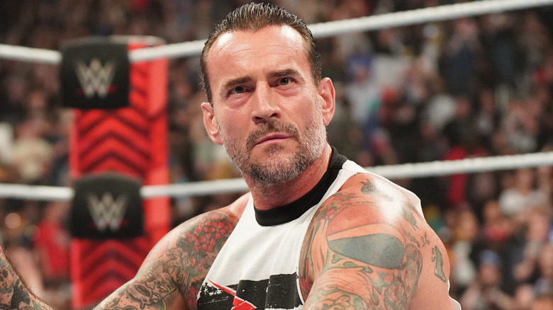 CM Punk looking intently into the camera