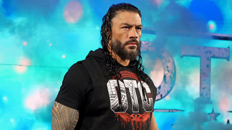 Roman Reigns with an intense stare